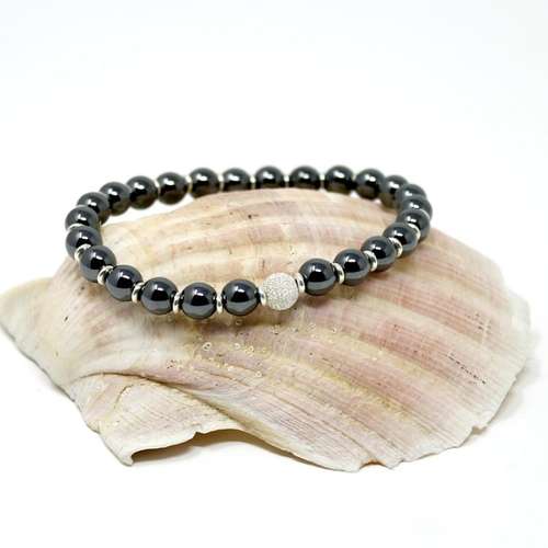 hematite & silver bracelet