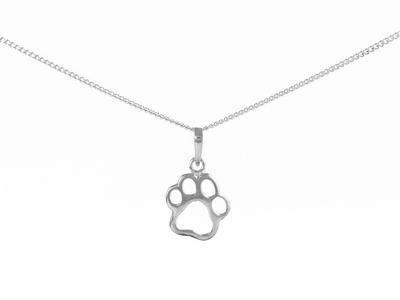 silver paw print pendant