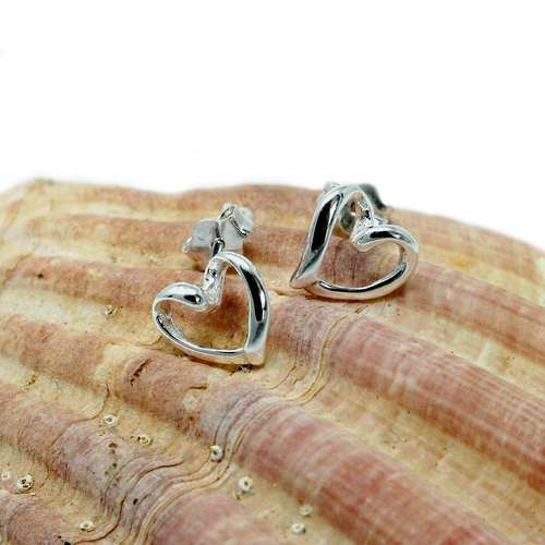 silver heart earrings