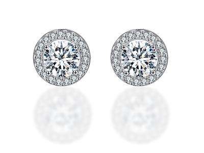 cubic zirconia halo earrings