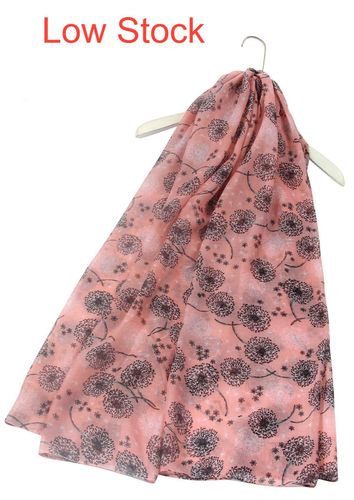 Pink dandelion print scarf
