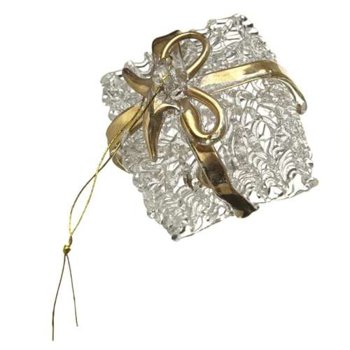 glass present hanging decoration