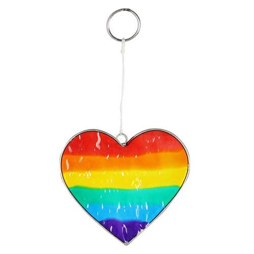 rainbow heart suncatcher