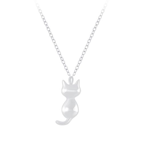 sterling silver cat pendant