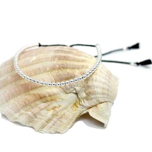 3mm bead bracelet black