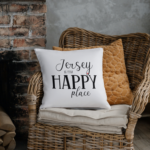 Jersey is my happy place cushion cover