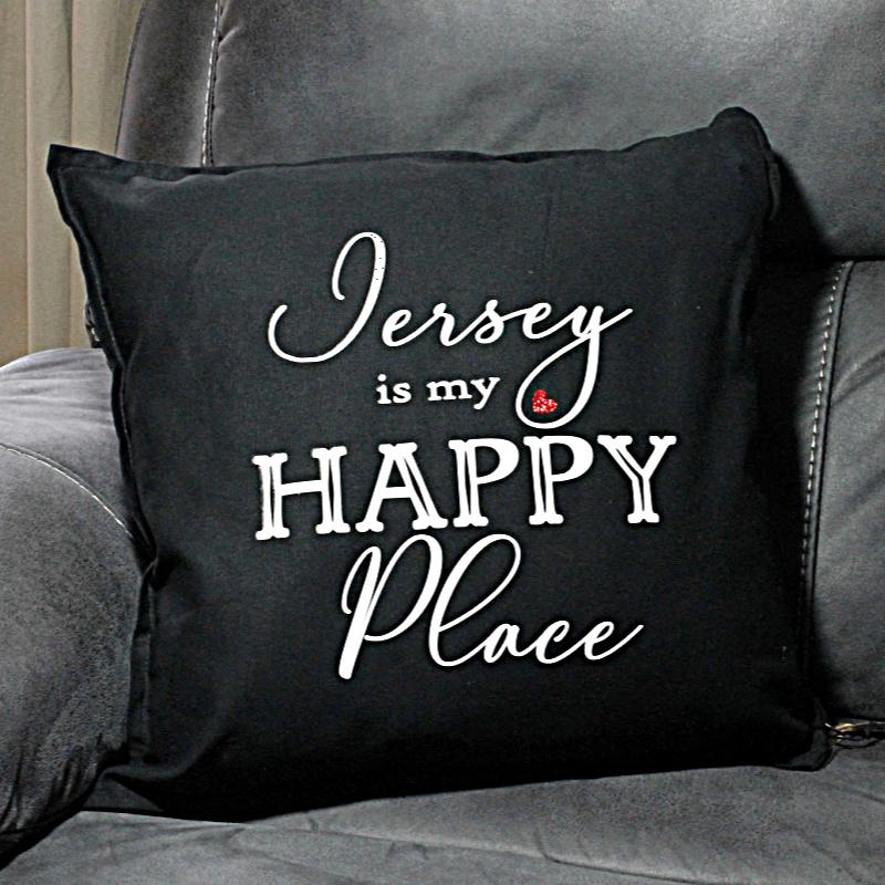 Jersey is my Happy Place Cushion Large 100 Cotton Cushion Cover