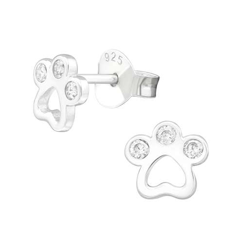 paw print stud earrings