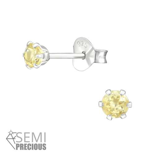 silver citrine earrings
