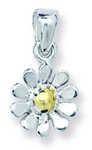 silver daisy pendant