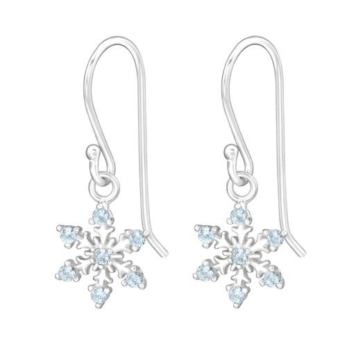 sterling silver cubic zirconia snowflake earrings
