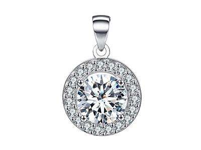 halo cubic zirconia pendant