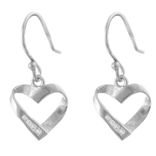 sterling silver heart drop earrings