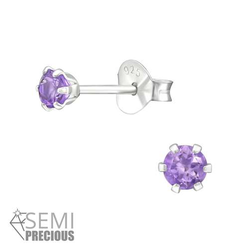 silver amethyst earrings