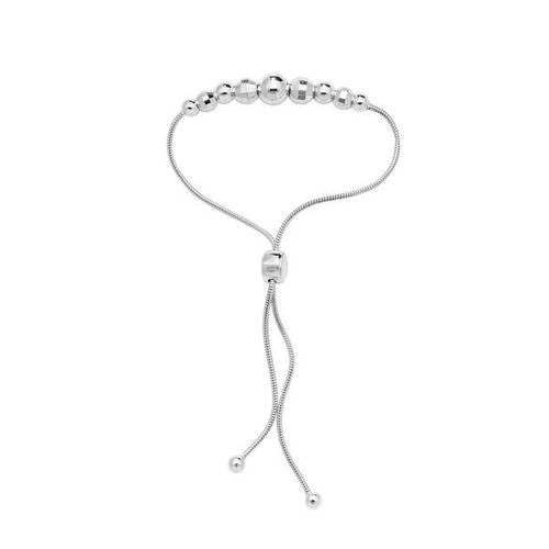 beaded adjustable silver bracelet