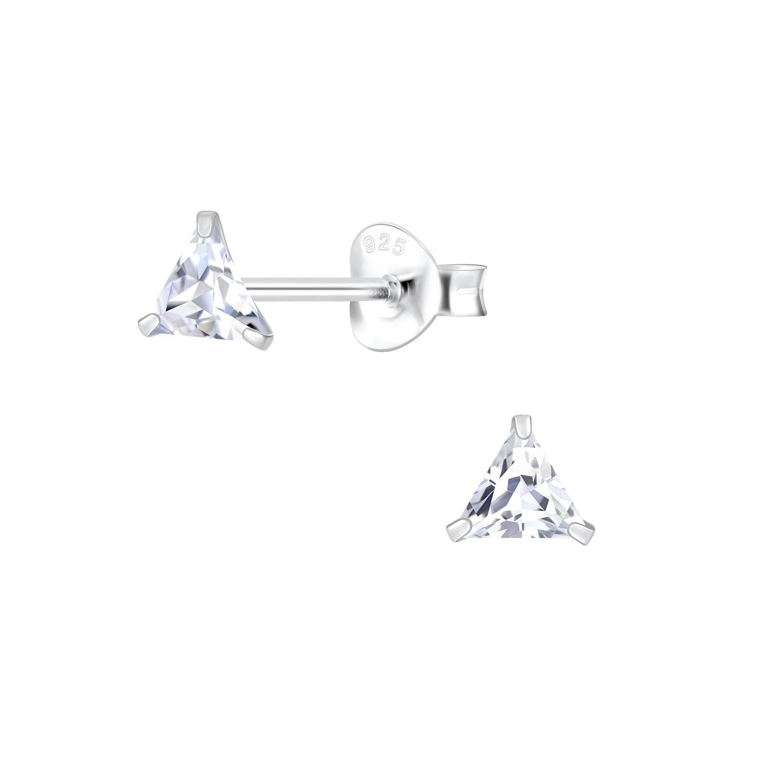 Triangle cubic zirconia stud earrings
