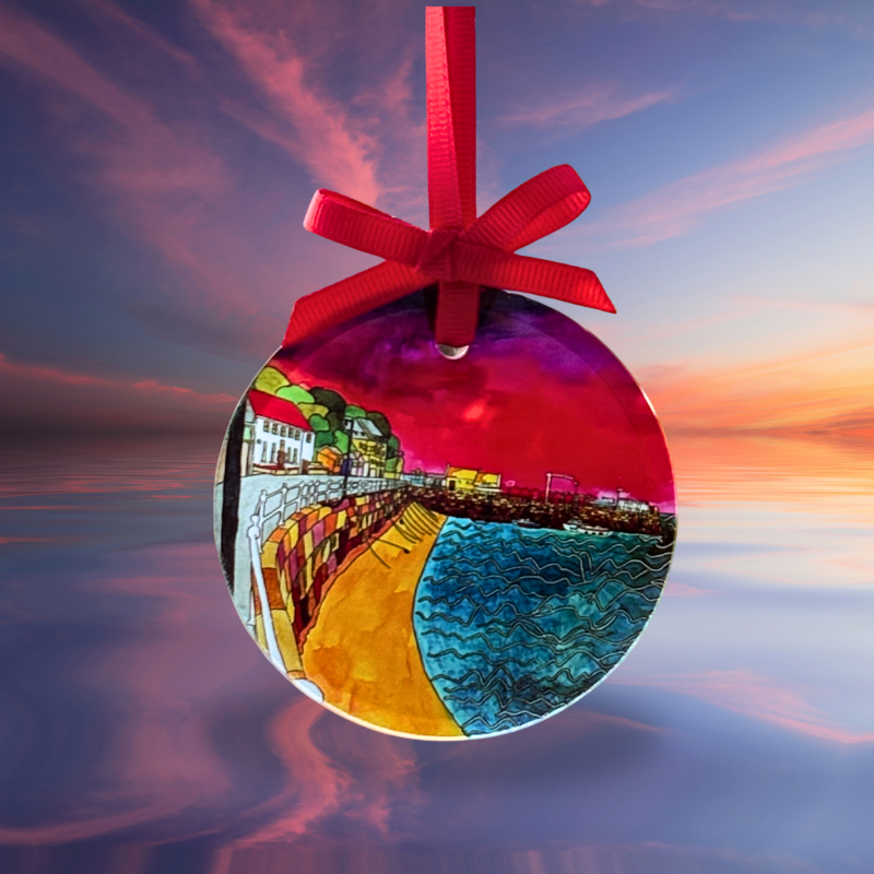 rozel harbour glass ornament
