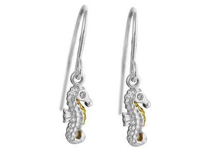 silver seahorse earrings