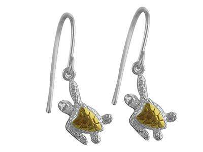 silver turtle earrings