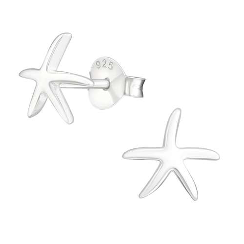 silver starfish earrings