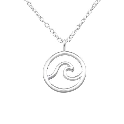 sterling silver wave pendant