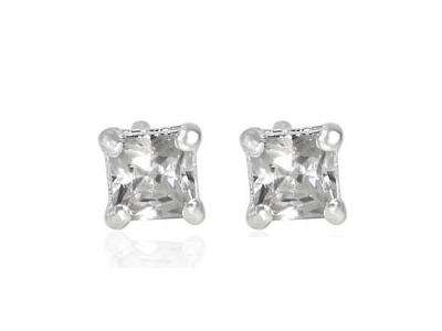 3mm square cut cz earrings