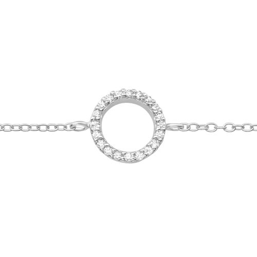 silver circle CZ bracelet