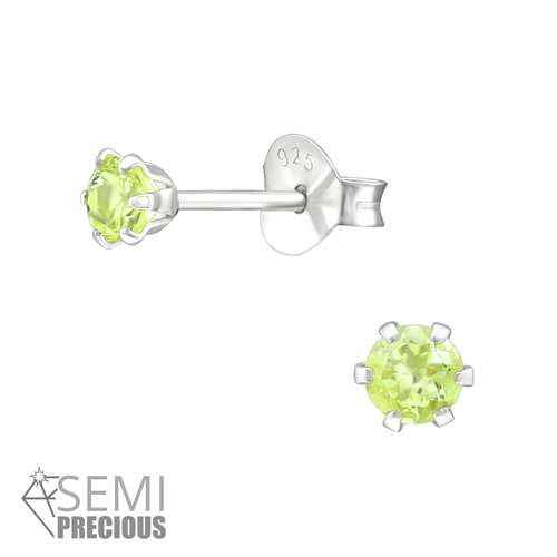 silver peridot earrings