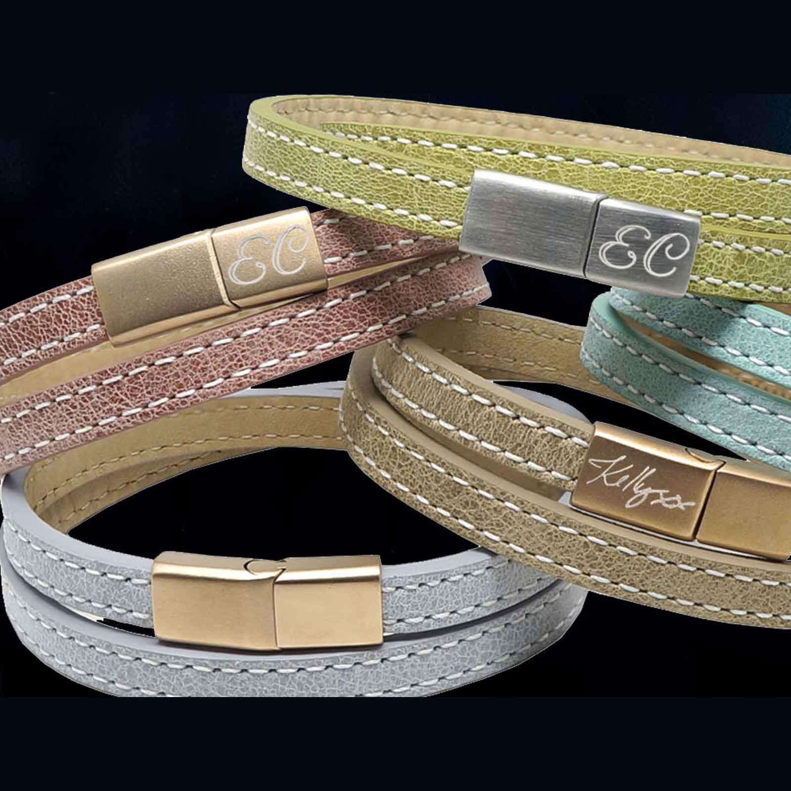 Personalised Initial ID Leather Bracelets