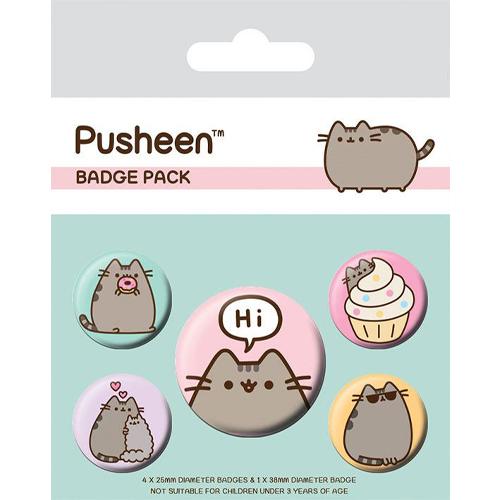 Pusheen Pin Badges 5-Pack: Pusheen Says Hi