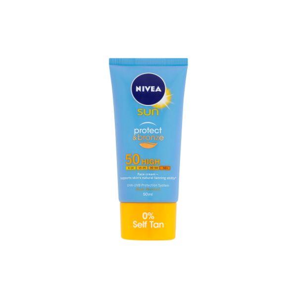 Standaard Koken Oriëntatiepunt Nivea Sun Protect & Bronze Face Cream SPF50 | Ballyduff Pharmacy