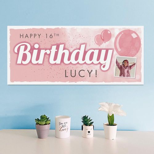 photo birthday banners, frame my name