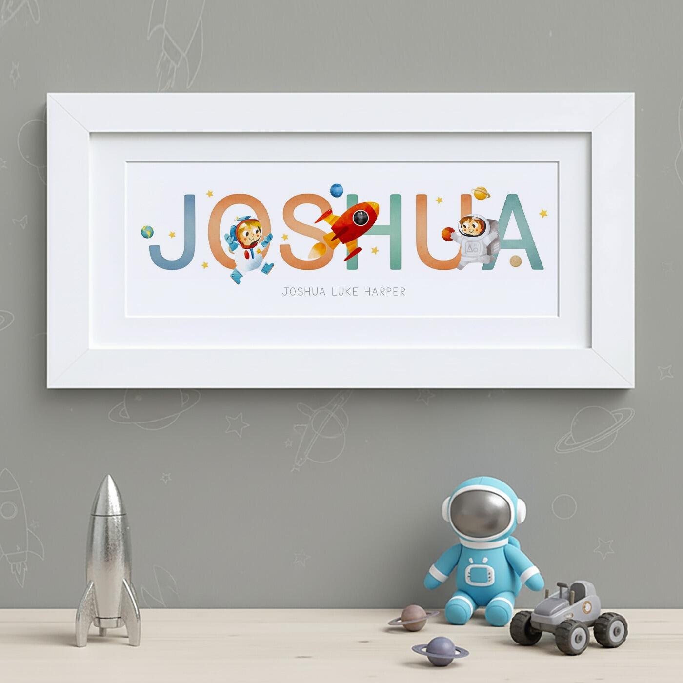 Joshua Space Nursery Name Print