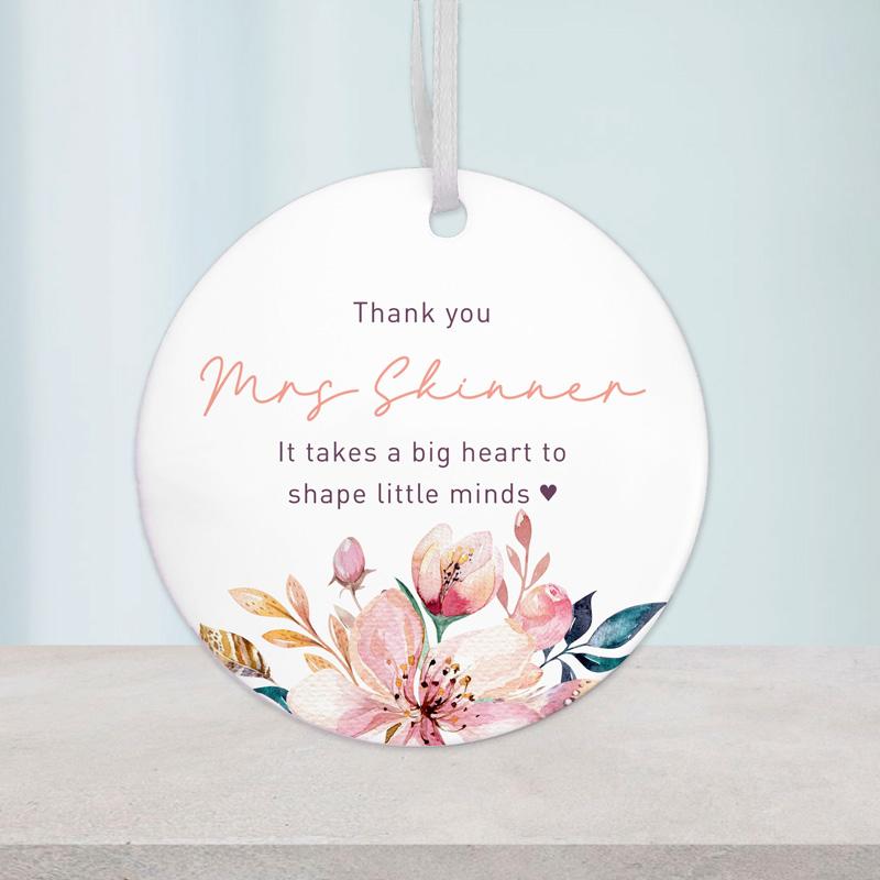 Personalised Ceramic Hanging Keepsakes Floral Design