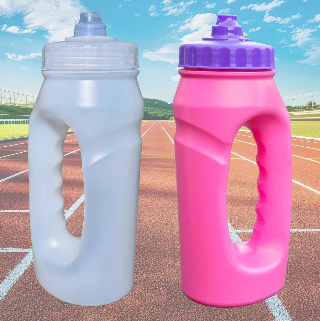 Handheld Jogging Hygiene Bottles - 500ml - UK Made - Pink or Clear