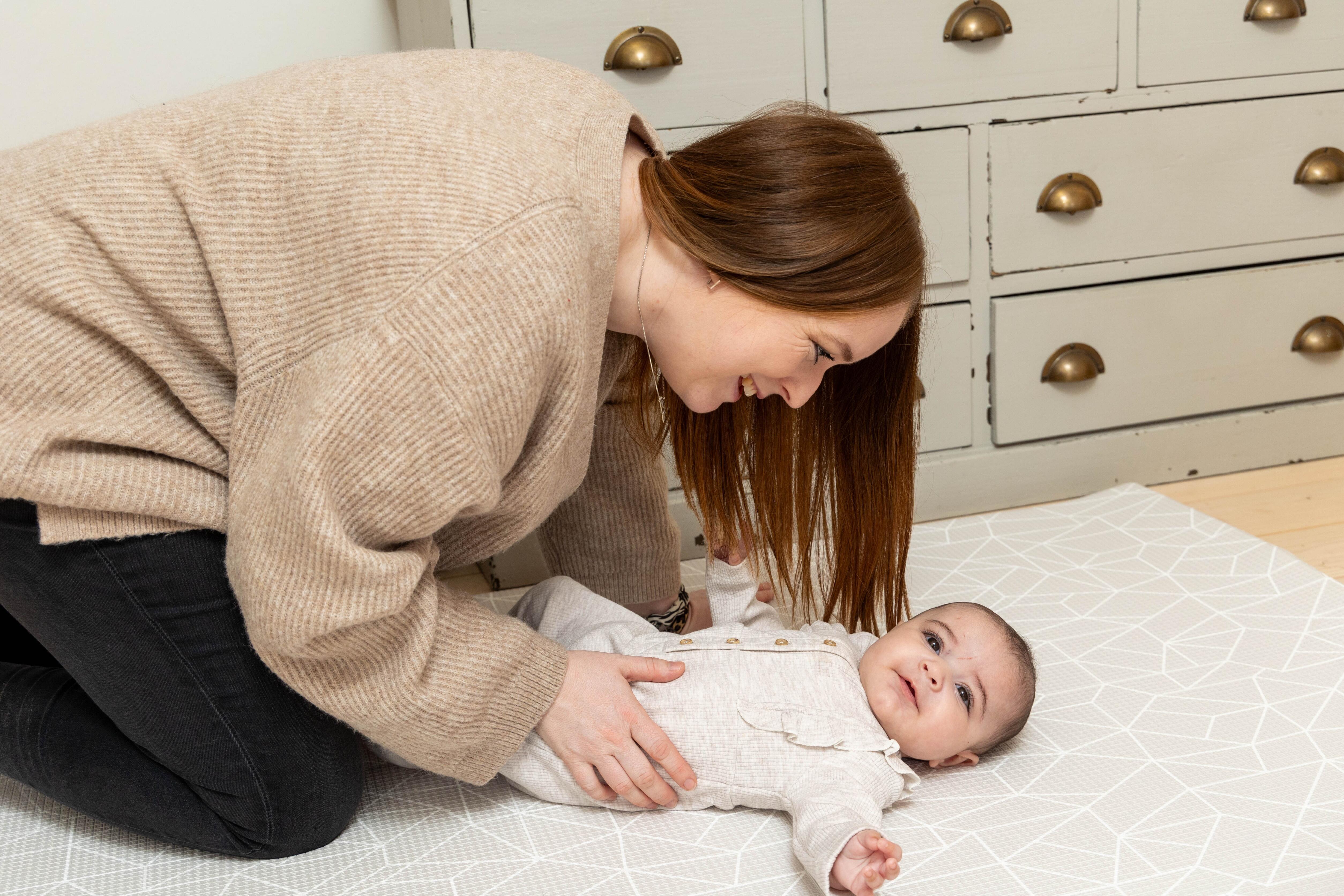 Greige Nordic Explorer Playmat – premium, reversible playmat designed for both nursery and living room use.