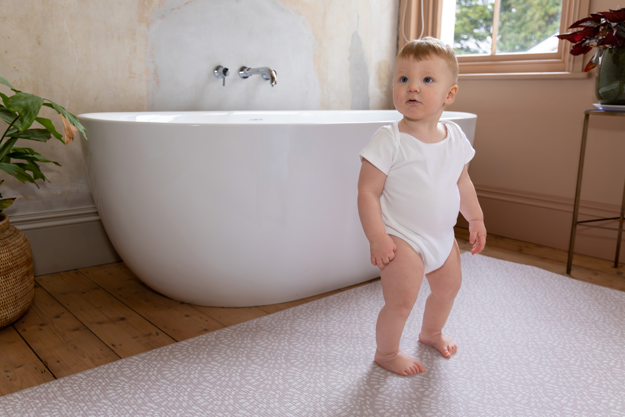 Large Thalassa Playmat – Scandi Pink reversible non-toxic baby playmat by Little Fae