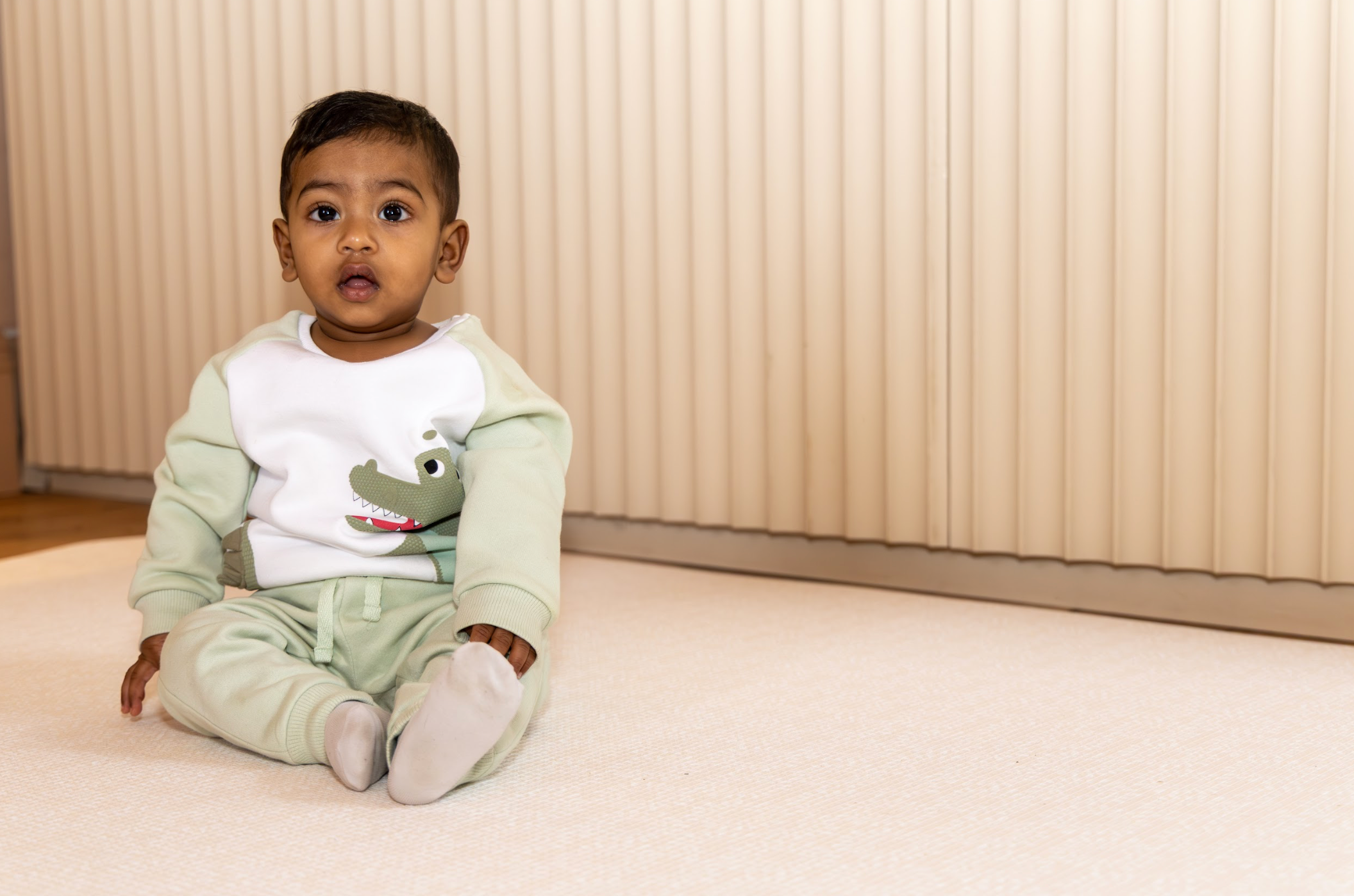 Large Solana Playmat in clay styled for everyday family living