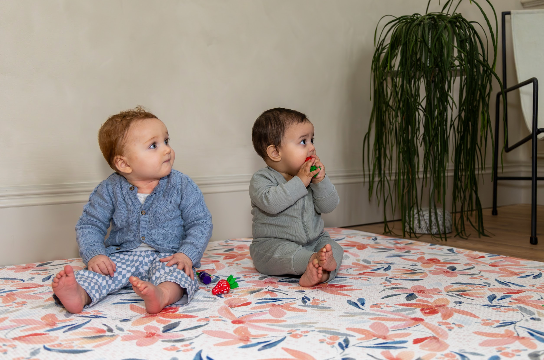 Antheia reversible playmat with curved floral detailing β thick cushioned mat suitable from newborn