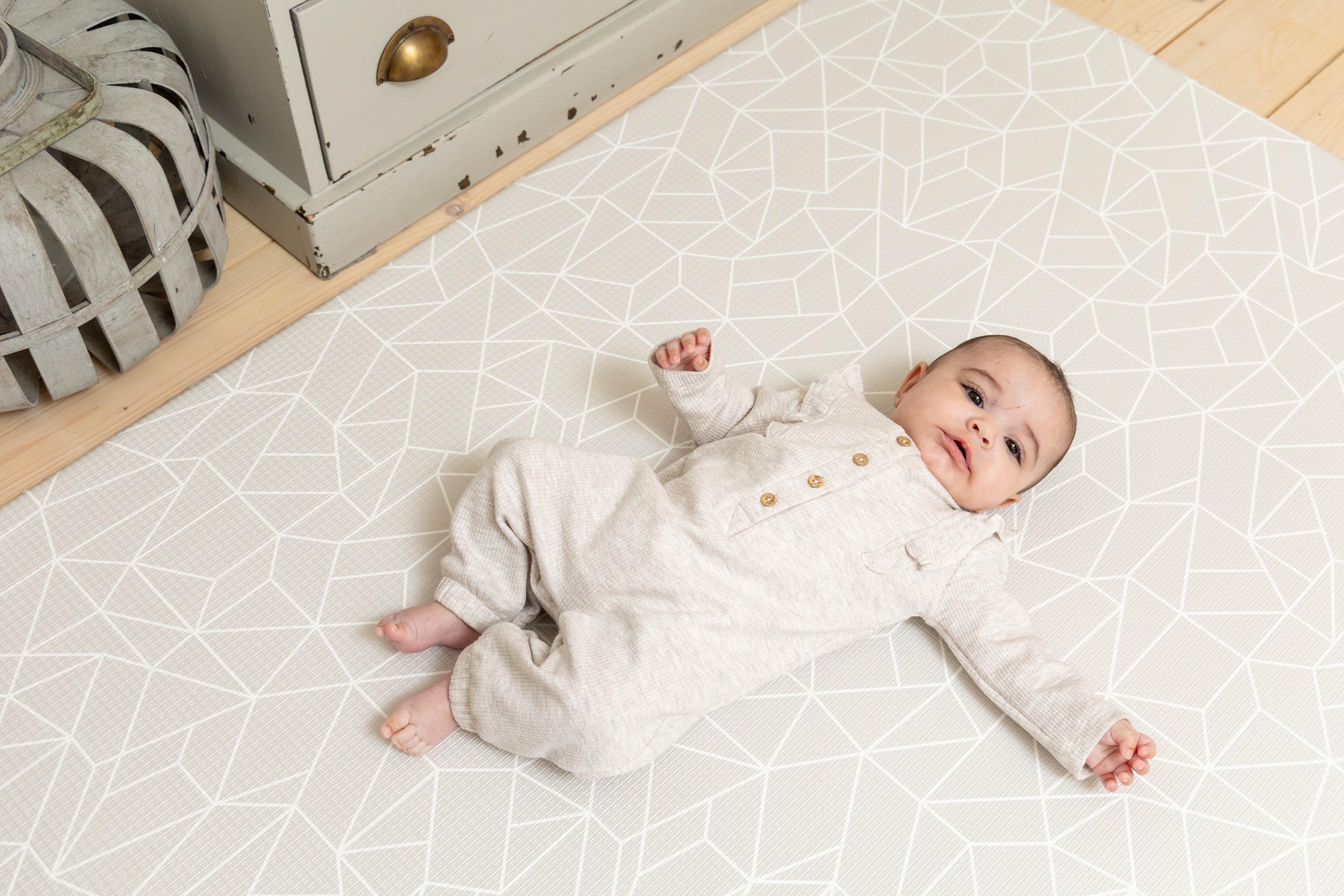 Medium Nordic Explorer Playmat showing its soft Greige reversible surface