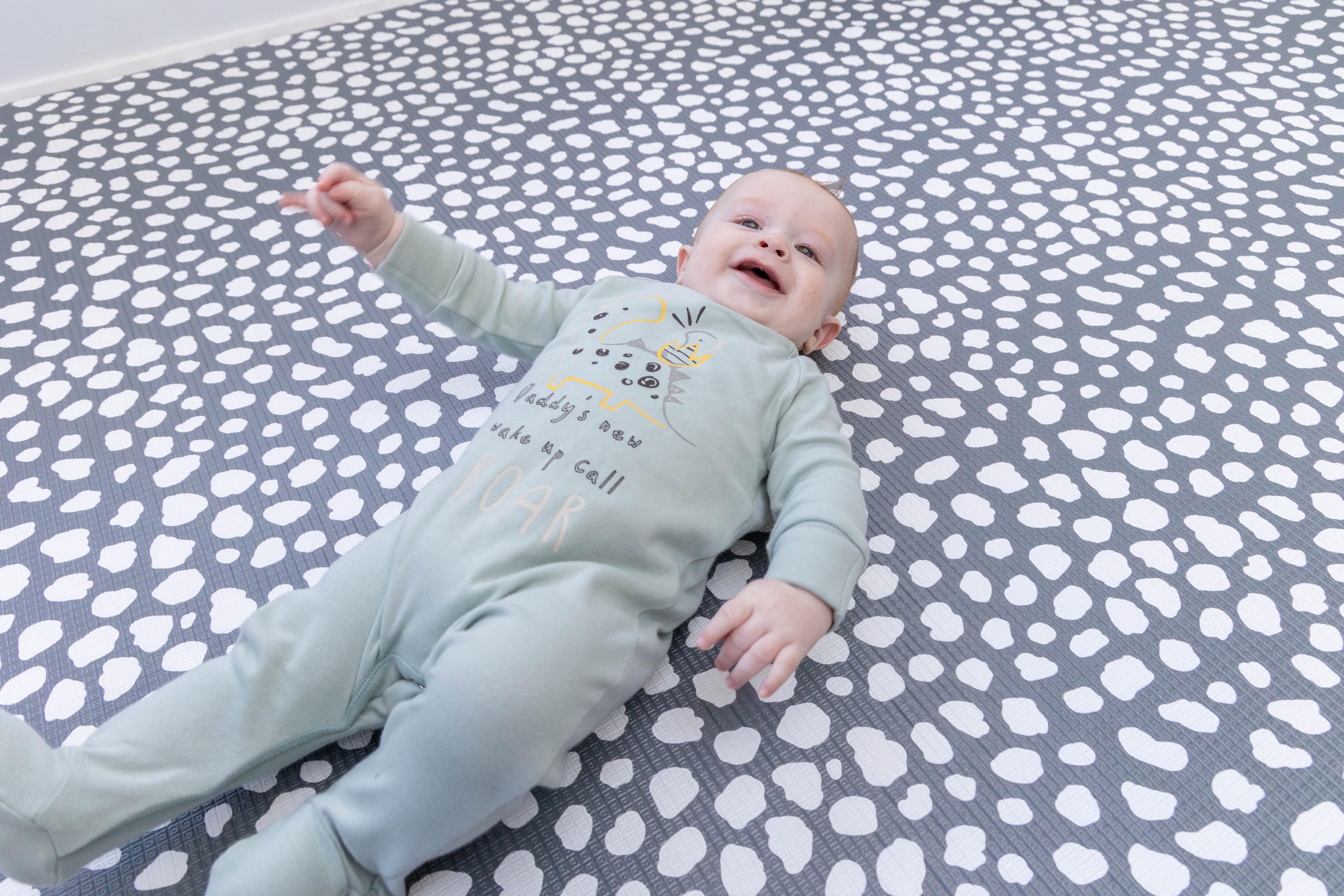Medium-sized Darling Dalmatian Playmat in Storm Grey for stylish interiors