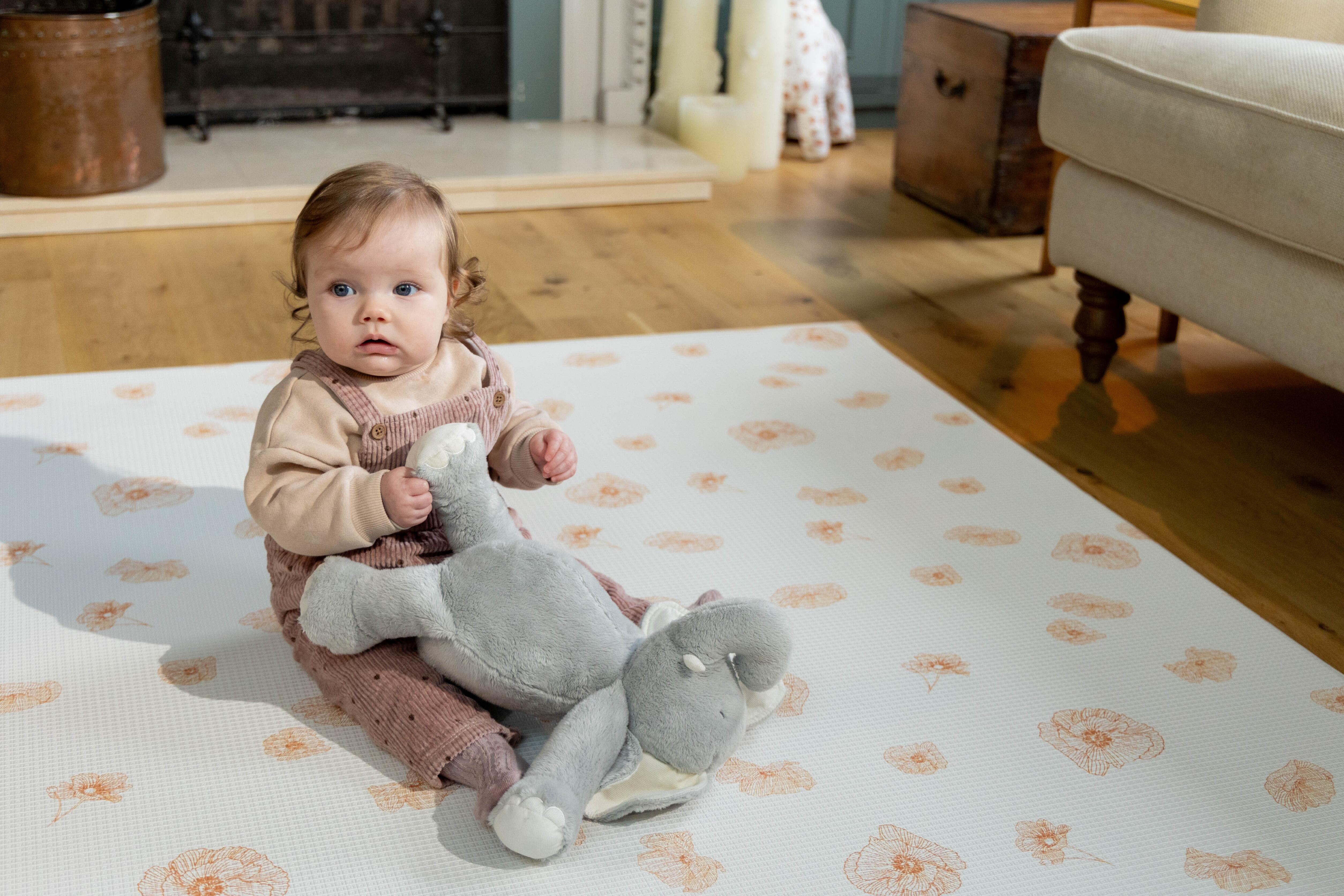 Flora reversible baby playmat – premium cushioned non-PVC foam mat for neutral nursery interiors