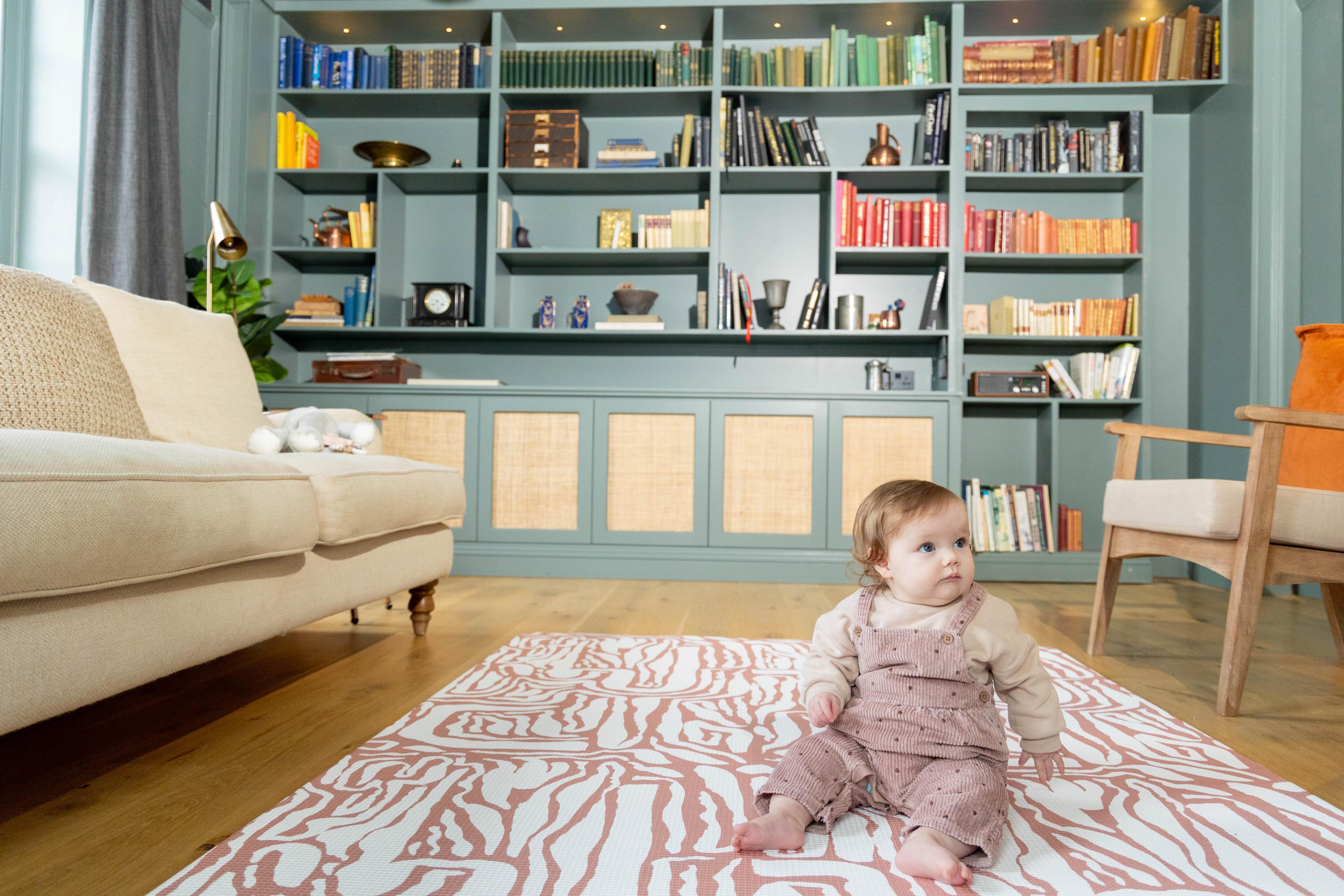 Reversible Pathway Playmat – Terracotta tone providing comfort, safety, and timeless design for family spaces.