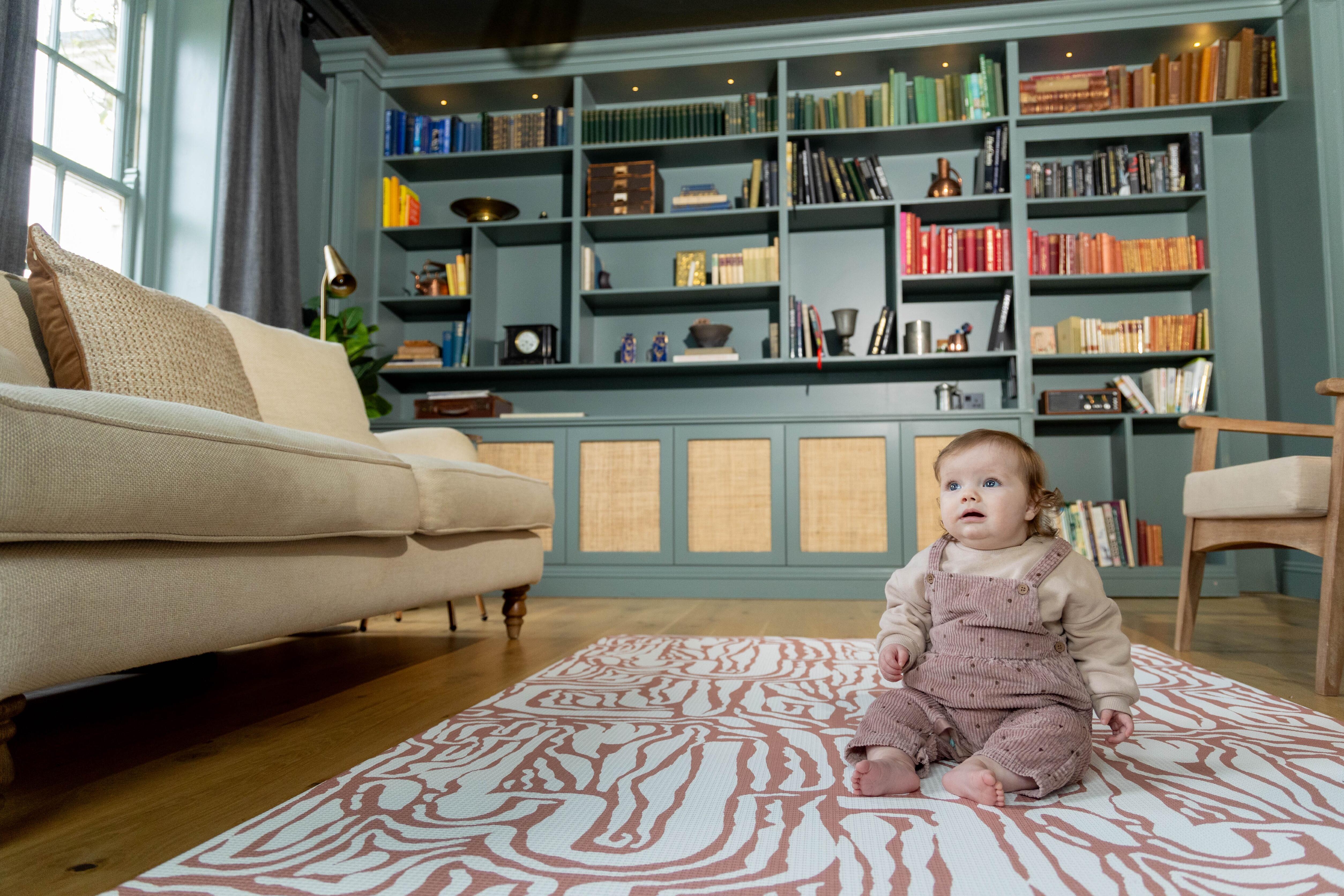 Terracotta Pathway Playmat – premium padded baby playmat designed to complement neutral and boho interiors.