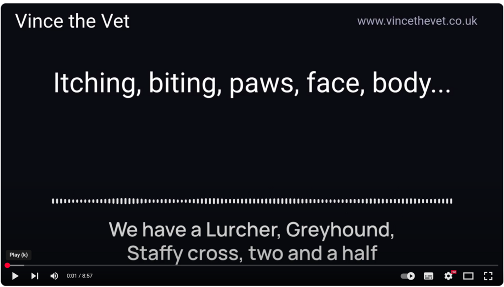 Itching, biting face, paws, body...