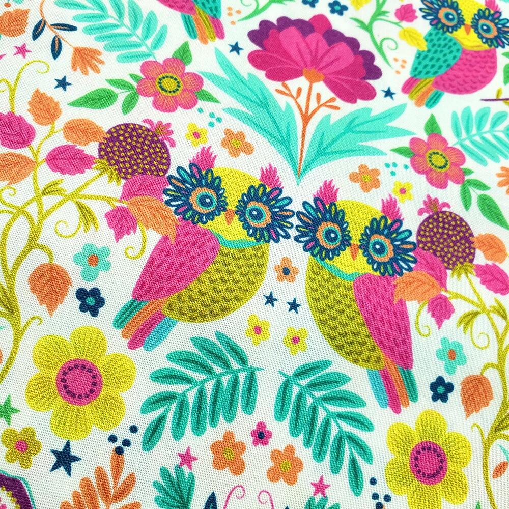 living wild, lisa perry, owls fabric, colourful owls, slow stitch
