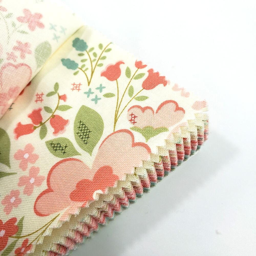 moda charm pack, sunbonnet, my sew quilty life,cottagecore fabric, vintage style, vintage nursery, fabric squares, patchwork squares, pastel vintage fabric