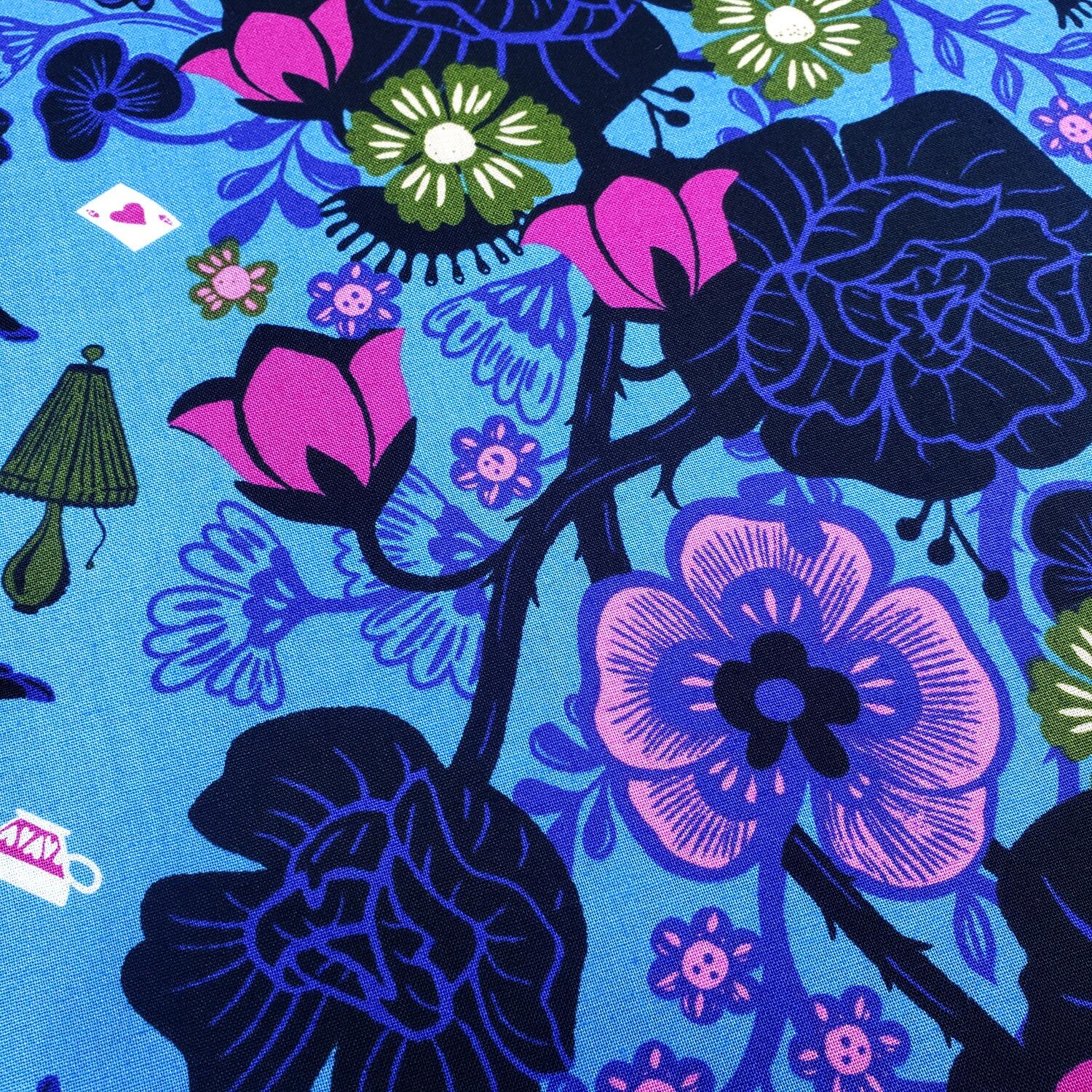 hello alice, ruby star society, alice watts, alice in wonderland, cheshire cat, mad hatter, alice fabric,