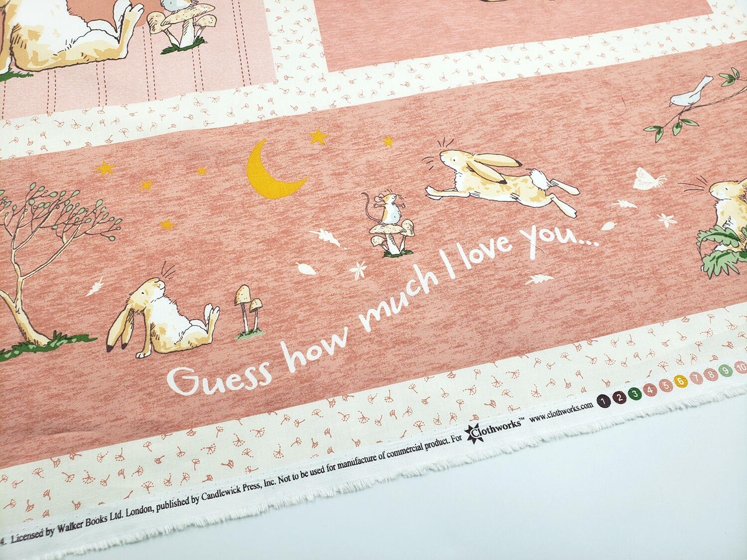 Guess How Much I Love You fabric by Anita Jeram Clothworks Guess How Much I Love You quilting cotton licensed children’s book fabric baby and nursery quilting fabric storybook animal fabric prints woodland nursery fabric premium cotton fabric for baby quilts children’s fabric by Clothworks