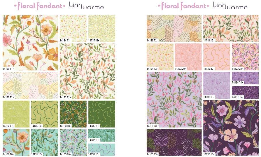 moda charm pack, Linn Warme, Floral Fontant, flower fabric, easy patchwork squares